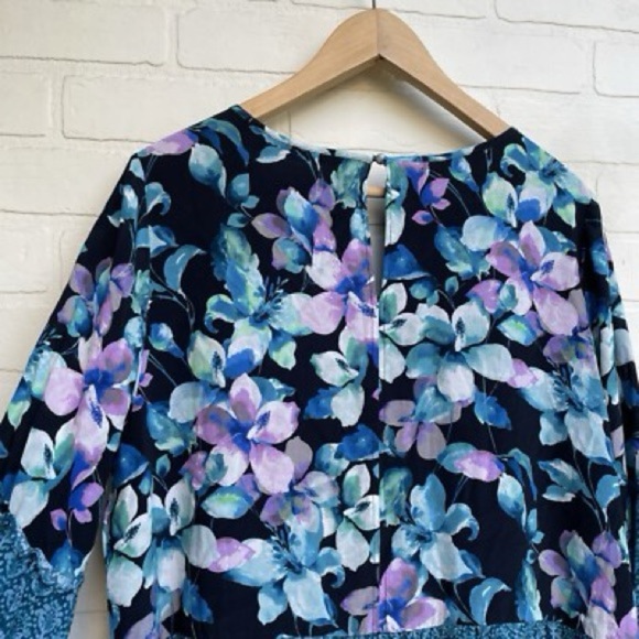 Soft Surroundings Dress Womens XLarge Midi Floral Long Sleeve Tiered Shift Boho - Picture 5 of 5